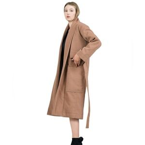House Of Sunny Celina Belted Polyester Long Tan Trench Coat Size 4